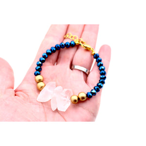 Cobalt Blue & Raw Stone Bracelet
