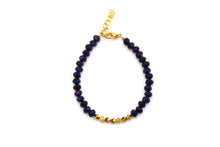 Load image into Gallery viewer, Purple &amp; Gold Beaded Bracelet
