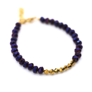 Purple & Gold Beaded Bracelet