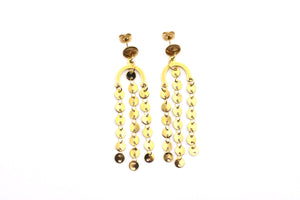 Gold Circle Chain Dangle Earrings