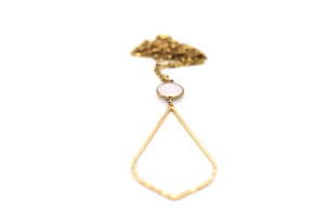 Gold Hammered Teardrop Necklace