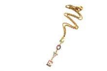 Load image into Gallery viewer, Rainbow Rhinestone Love Letters Charm Necklace
