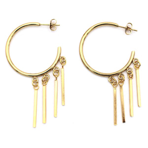 Gold Multi Bar Hoop Earrings