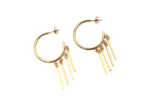 Gold Multi Bar Hoop Earrings