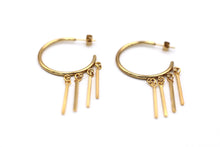 Load image into Gallery viewer, Gold Multi Bar Hoop Earrings
