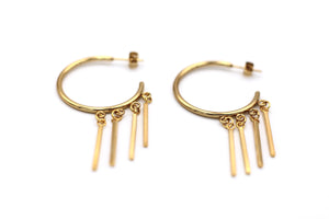 Gold Multi Bar Hoop Earrings