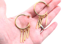 Load image into Gallery viewer, Gold Multi Bar Hoop Earrings
