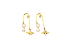 Load image into Gallery viewer, Gold North Star Asymmetrical Dangle Earrings
