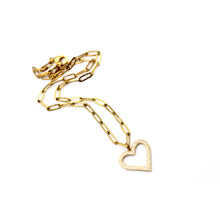 Load image into Gallery viewer, Gold Rhinestone Heart Necklace
