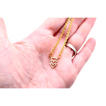 Load image into Gallery viewer, Gold Dainty Triple Triangle Necklace
