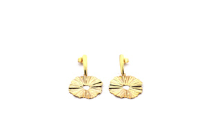 Gold Wavy Circle Dangle Earrings