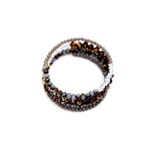Load image into Gallery viewer, Gray &amp; Brown Beaded Wrap Bracelet
