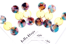 Load image into Gallery viewer, Multicolor Triple Circle Acetate Dangle Earrings
