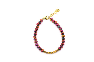 Pink & Gold Beaded Bracelet