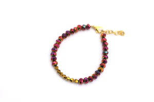 Pink & Gold Beaded Bracelet