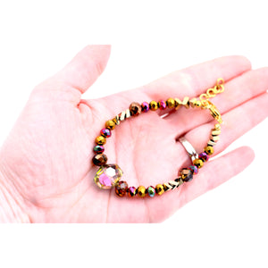 Pink and Gold Beaded Bracelet