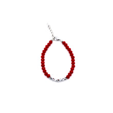 Load image into Gallery viewer, Red and Silver Beaded Bracelet

