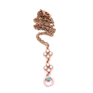 Rose Gold Rhinestone Crescent Necklace