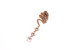 Rose Gold Rhinestone Crescent Necklace