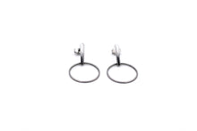 Load image into Gallery viewer, Silver Cutout Circle Dangle Earrings
