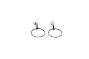 Silver Cutout Circle Dangle Earrings