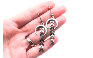 Silver Modern Boho Dangle Earrings