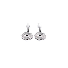 Load image into Gallery viewer, Silver Wavy Circle Bar Dangle Earrings
