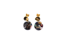 Load image into Gallery viewer, Multicolor Acetate Circle Gold Dangle Earrings
