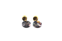 Load image into Gallery viewer, Multicolor Acetate Circle Gold Dangle Earrings

