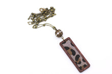Load image into Gallery viewer, Leopard Print Faux Leather Rectangle Necklace

