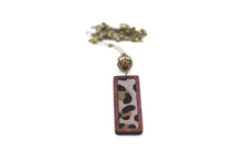 Load image into Gallery viewer, Leopard Print Faux Leather Rectangle Necklace
