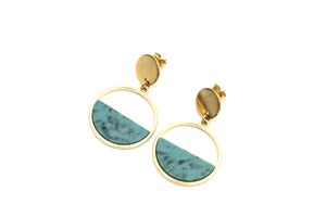 Turquoise Half Circle Earrings