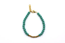 Load image into Gallery viewer, Turquoise &amp; Gold Beaded Bracelet
