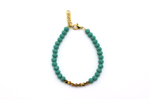 Turquoise & Gold Beaded Bracelet