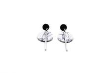 Load image into Gallery viewer, Faux Marble Silver Bar Dangle Earrings
