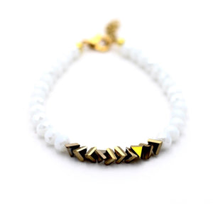 White and Gold Beaded Bracelet