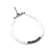 Load image into Gallery viewer, White &amp; Gray Beaded Bracelet
