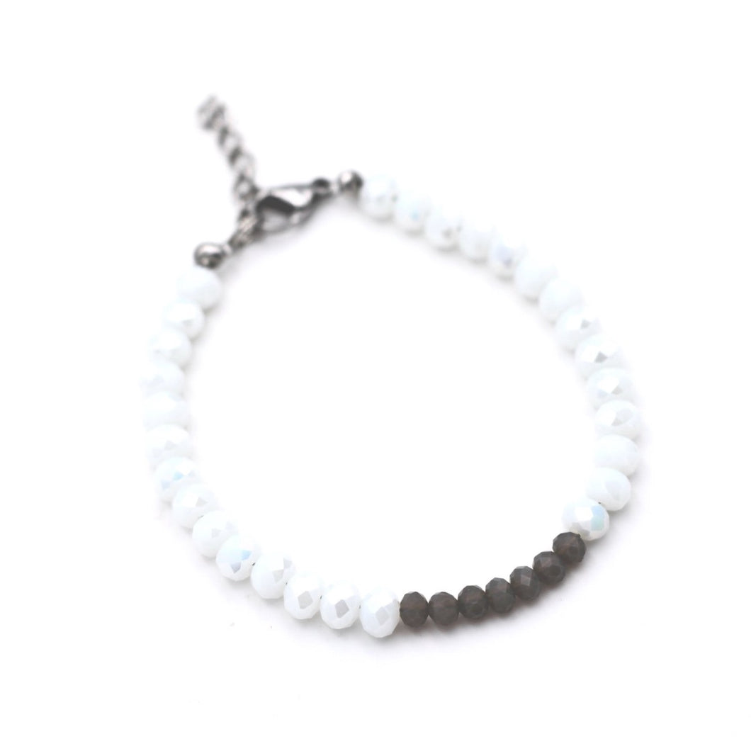 White & Gray Beaded Bracelet