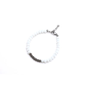 White & Gray Beaded Bracelet
