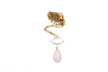 Load image into Gallery viewer, Gold Eye Quartz Teardrop Necklace
