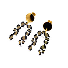 Load image into Gallery viewer, White Leopard U Acrylic Dangle Earrings
