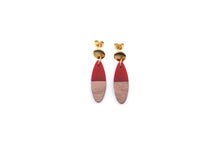 Load image into Gallery viewer, Red Wood Earrings
