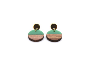 Green Resin Earrings