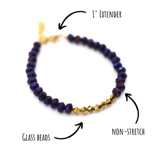 Purple & Gold Beaded Bracelet