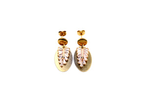Antique Gold Oval Rhinestone Earrings