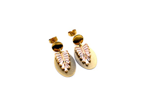 Antique Gold Oval Rhinestone Earrings