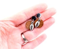 Silver Football Earrings