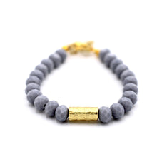 Load image into Gallery viewer, Gray &amp; Gold Textured Bead Bracelet
