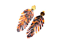 Load image into Gallery viewer, Tortoise Shell Leaf Earrings

