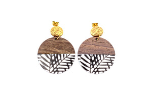 Wood Leaf Earrings